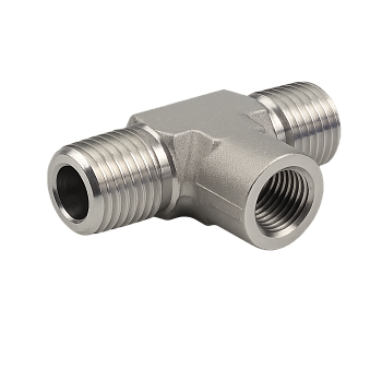 Тройник с внешними резьбами и внутренней резьбой снизу